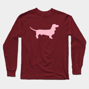 Pink Dachshund Silhouette Long Sleeve T-Shirt